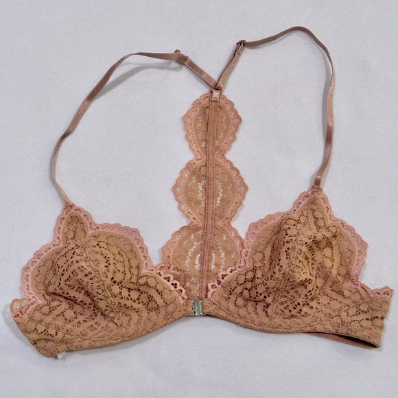 Free People Other - Free People Intimately Slow Dance Underwire Bra 32A NEW Nude Lace Coquette
